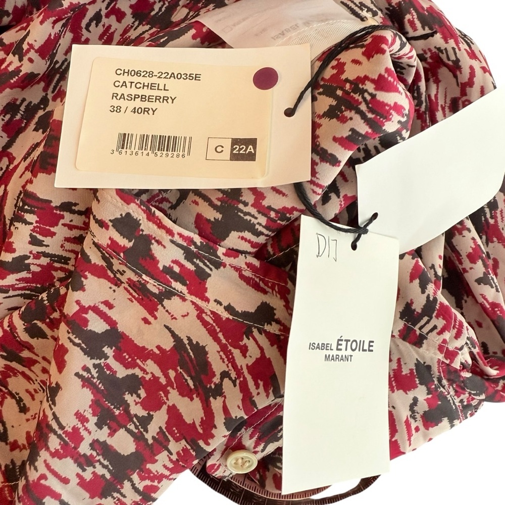 Isabel Marant Étoile Catchell Blouse – Raspberry Print – Size 38 (US 6/8) - Picture 5 of 5